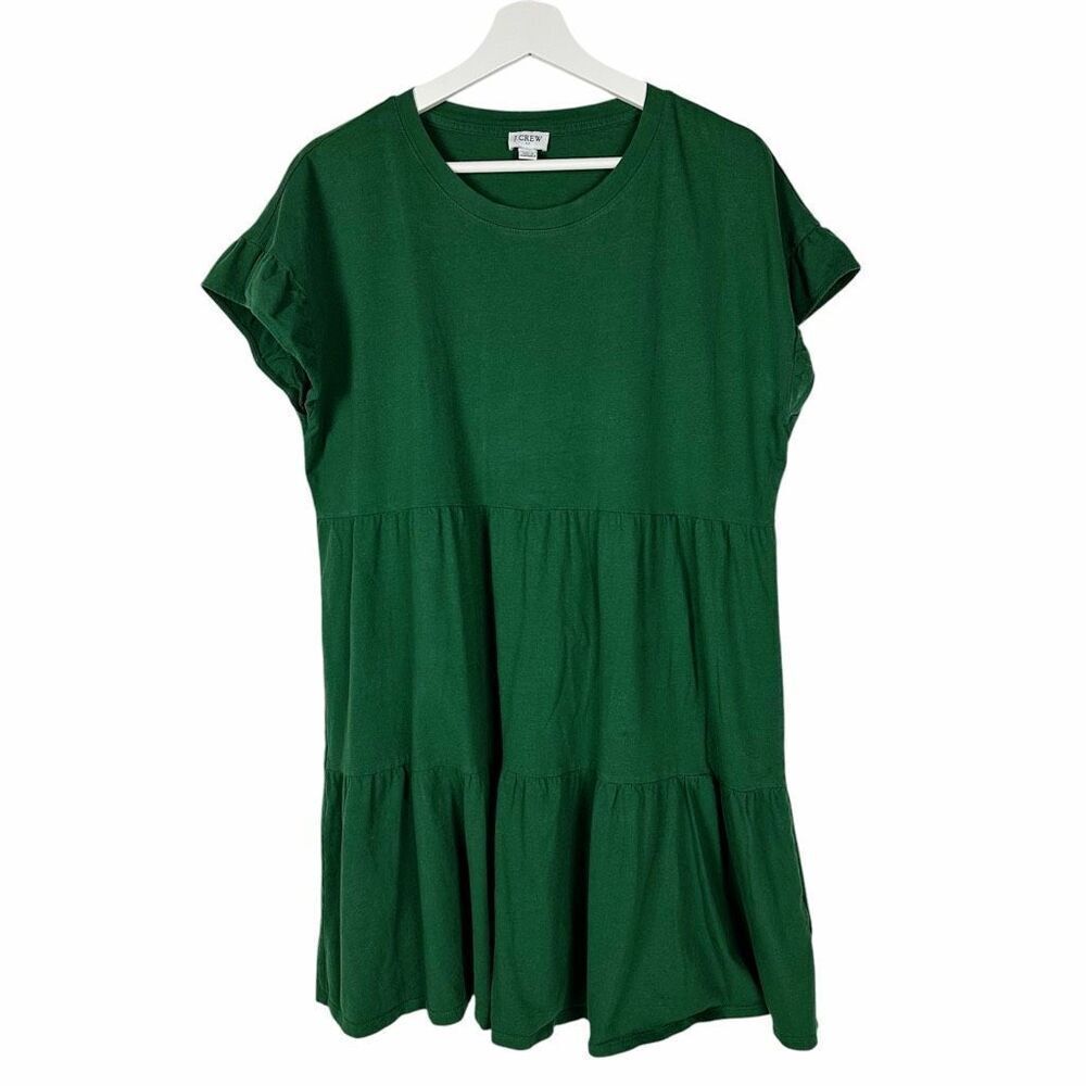 J. Crew Women’s Large Flutter-sleeve T-shirt dress Green